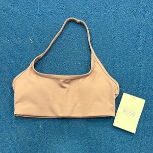 Fleo Beige Halter Sports Bra